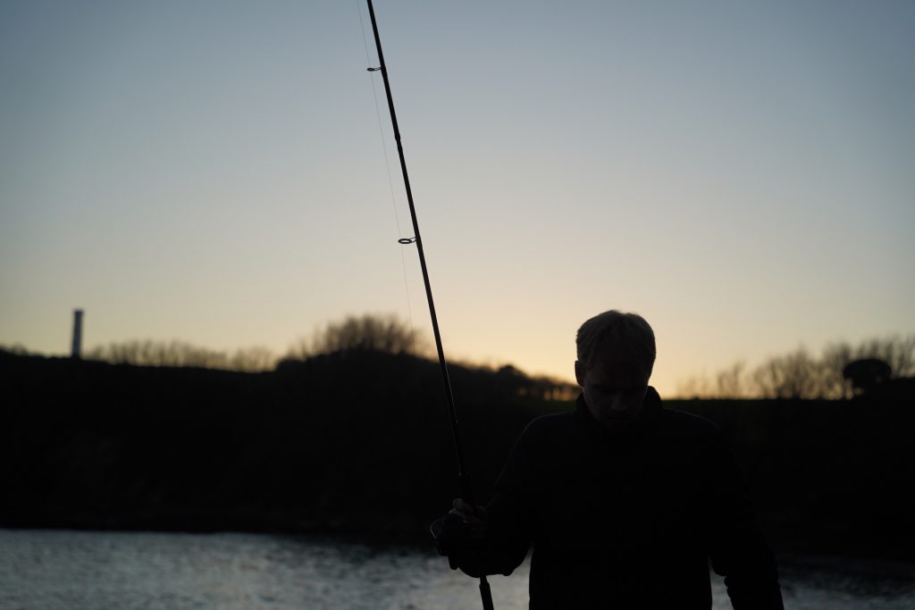 bass fishing at dusk
