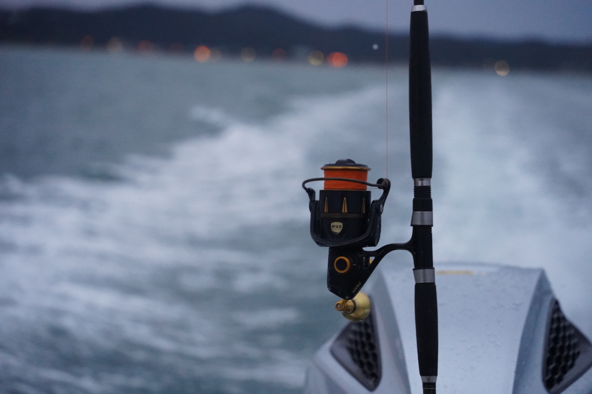 penn slammer on a fishing boat 