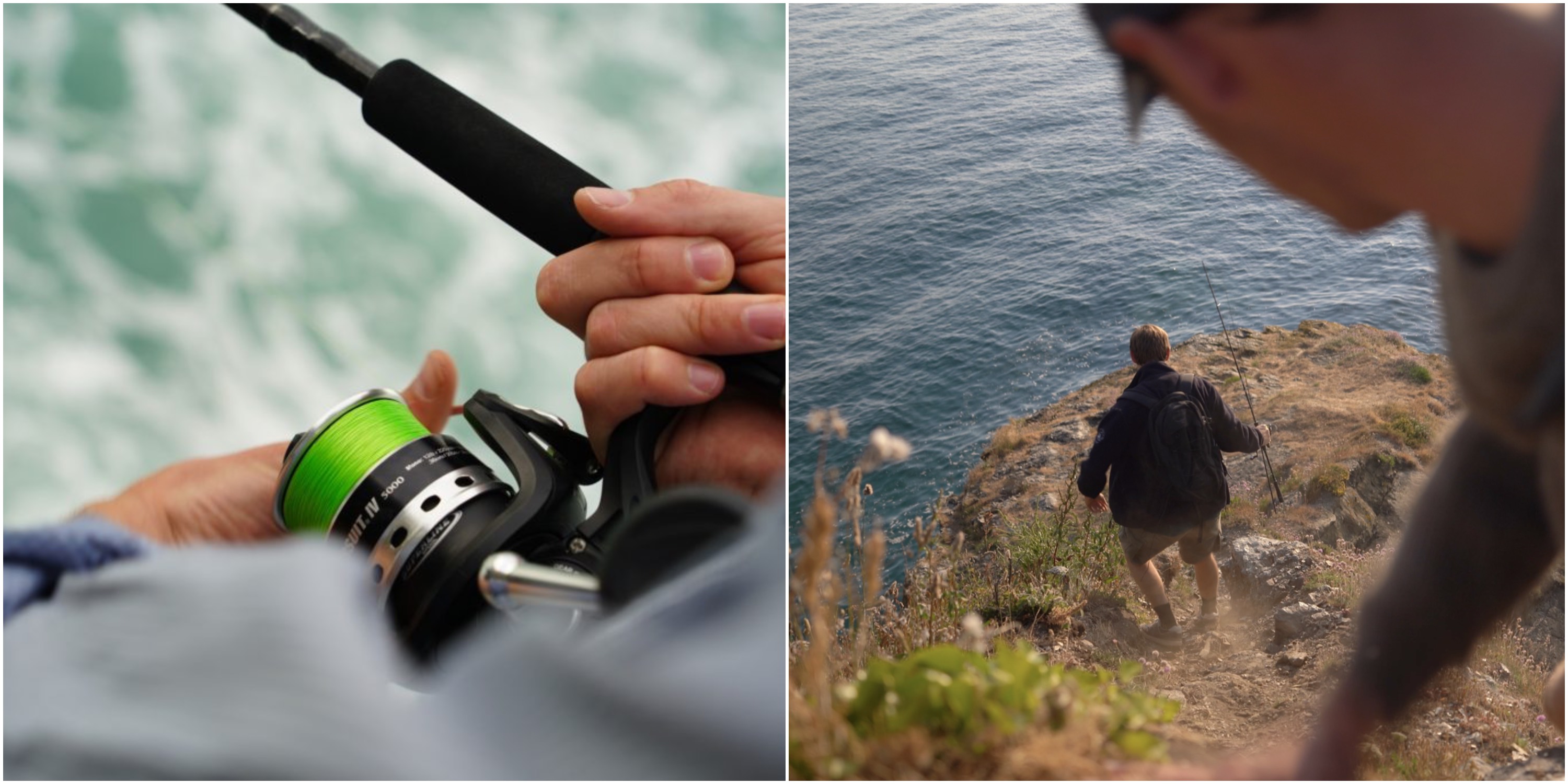 lure fishing on the rocks